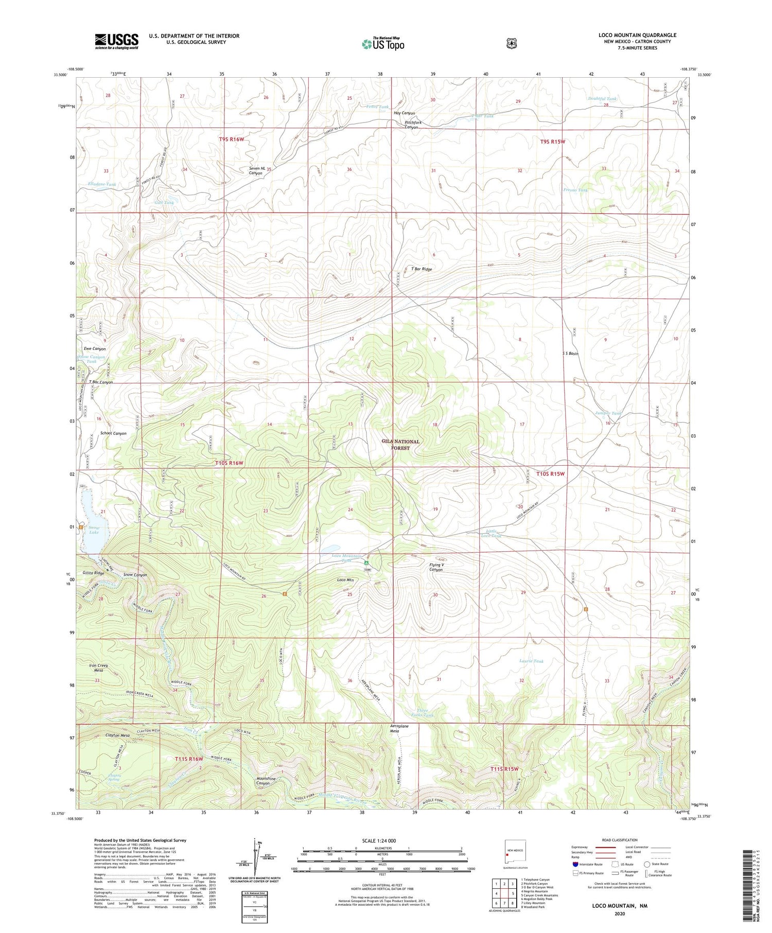 Loco Mountain New Mexico US Topo Map Image