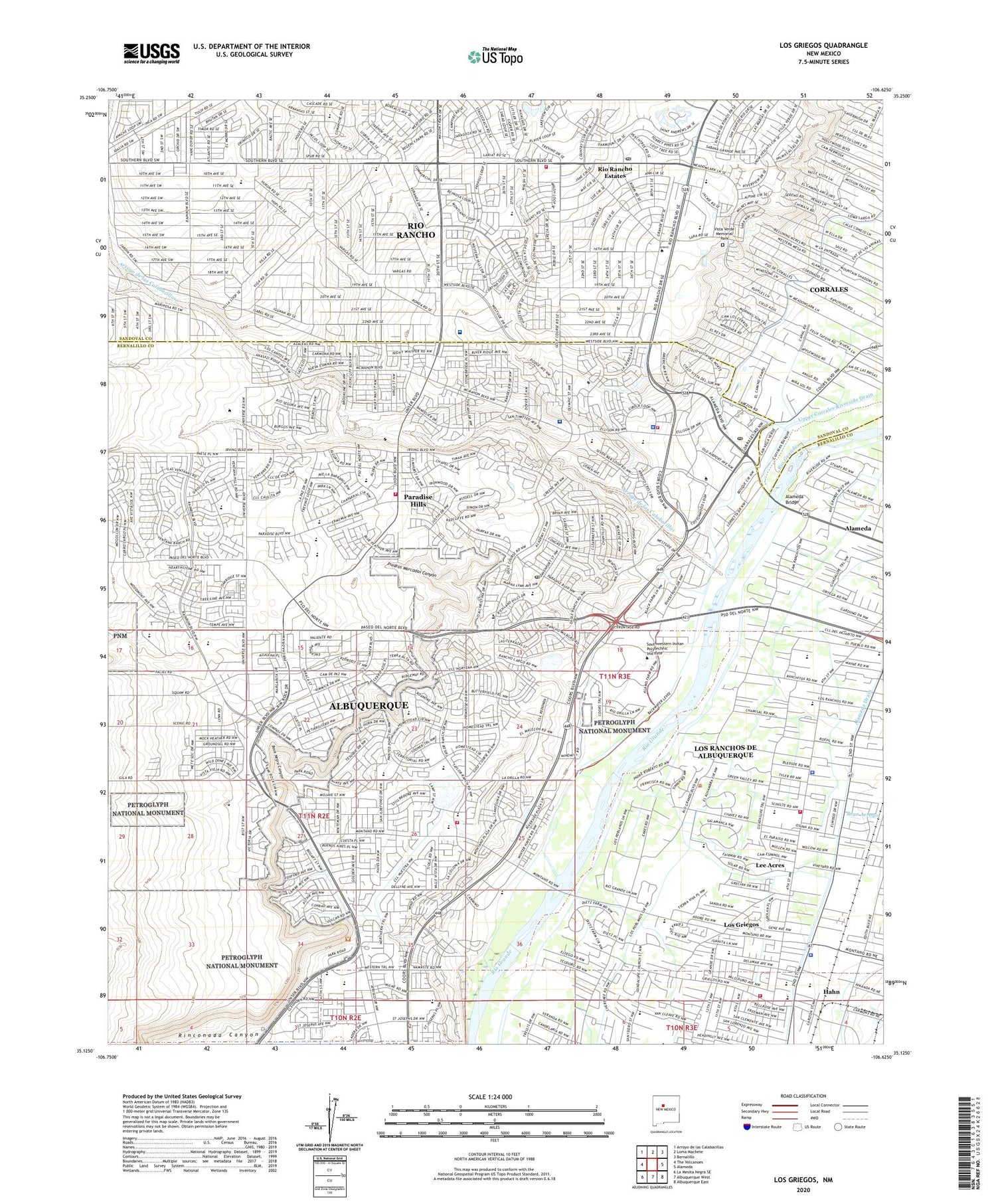 Los Griegos New Mexico US Topo Map Image