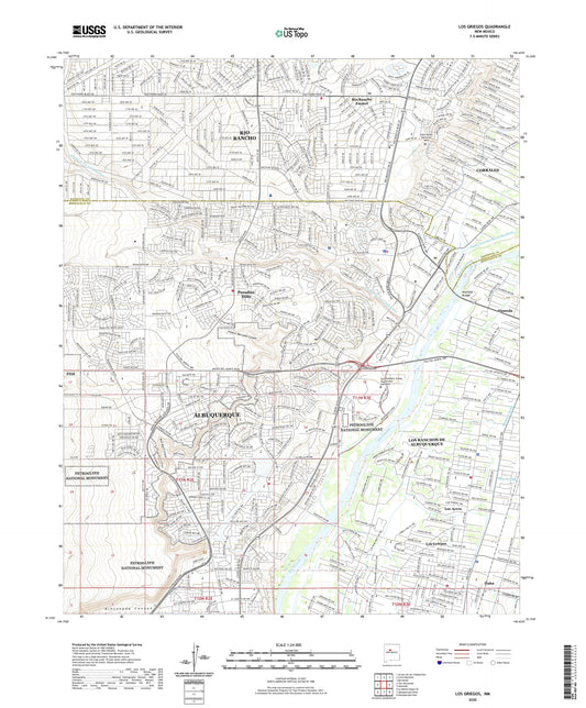 Los Griegos New Mexico US Topo Map Image