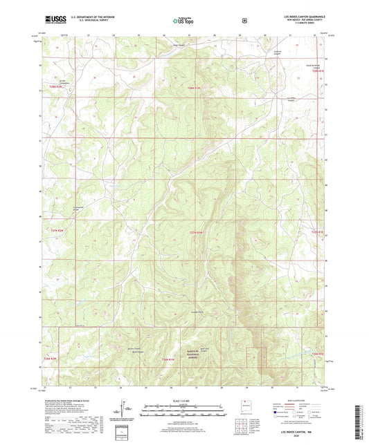 Los Indios Canyon New Mexico US Topo Map Image