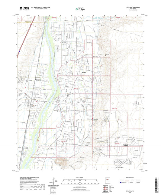 Los Lunas New Mexico US Topo Map Image