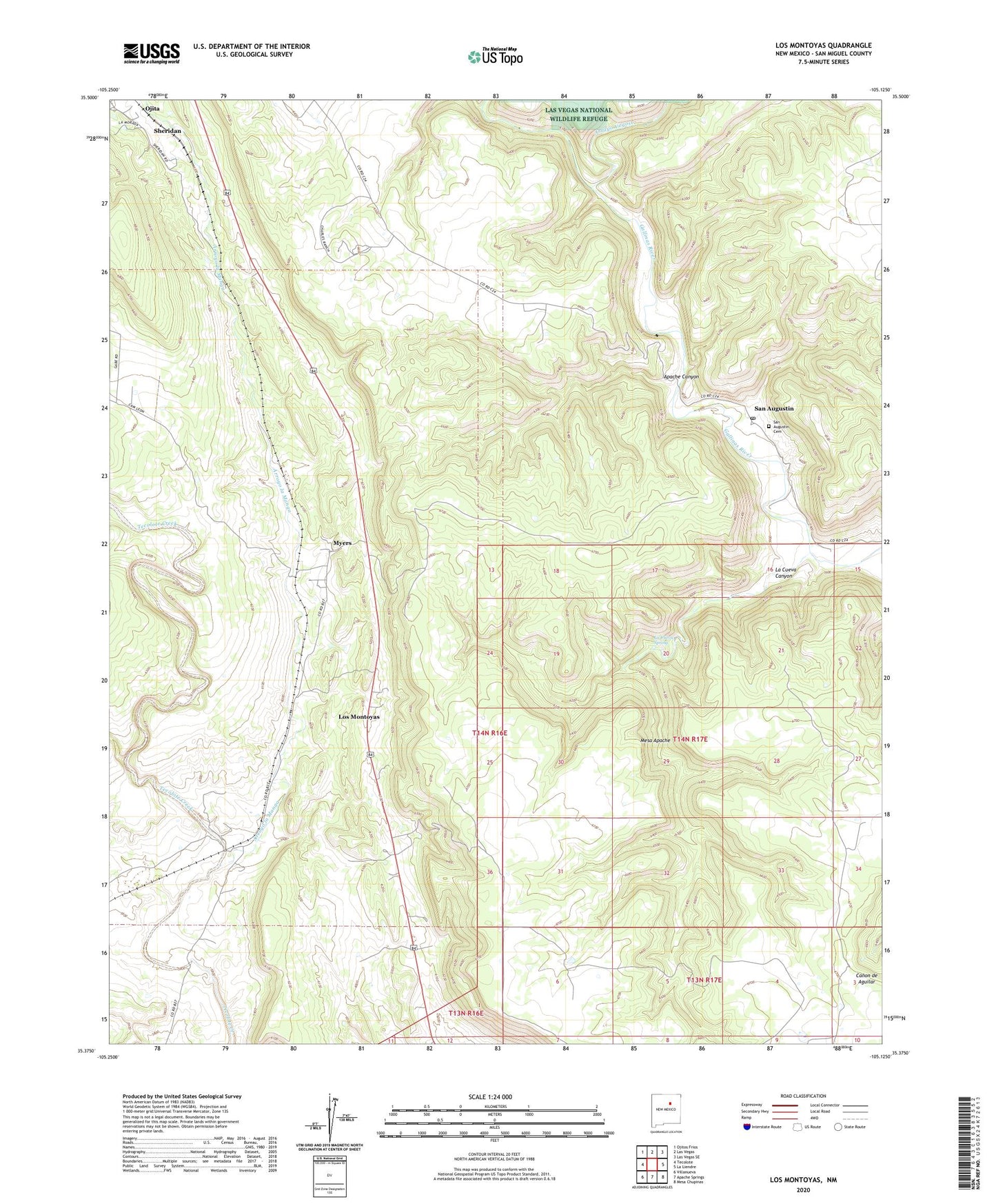 Los Montoyas New Mexico US Topo Map Image