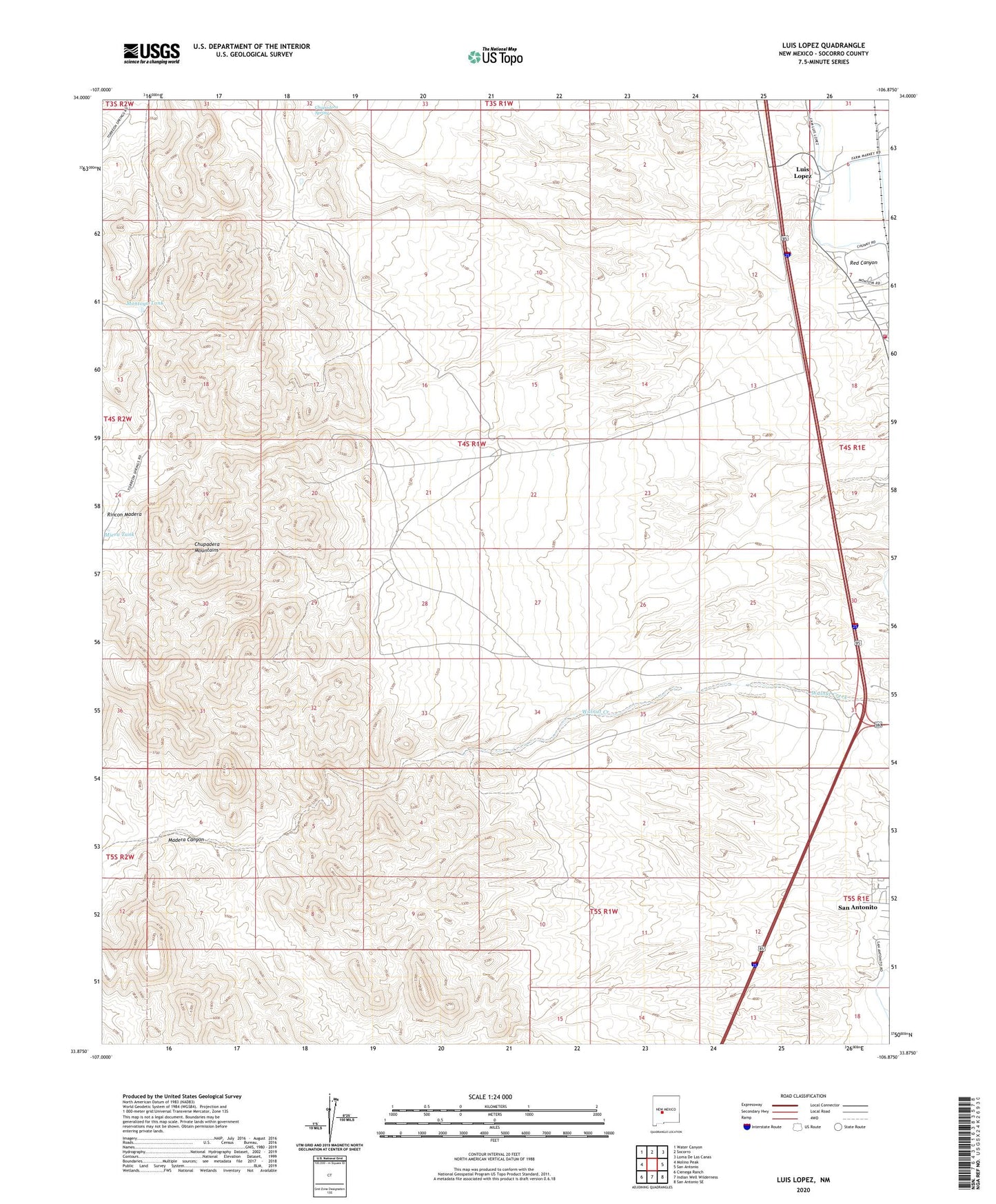 Luis Lopez New Mexico US Topo Map Image
