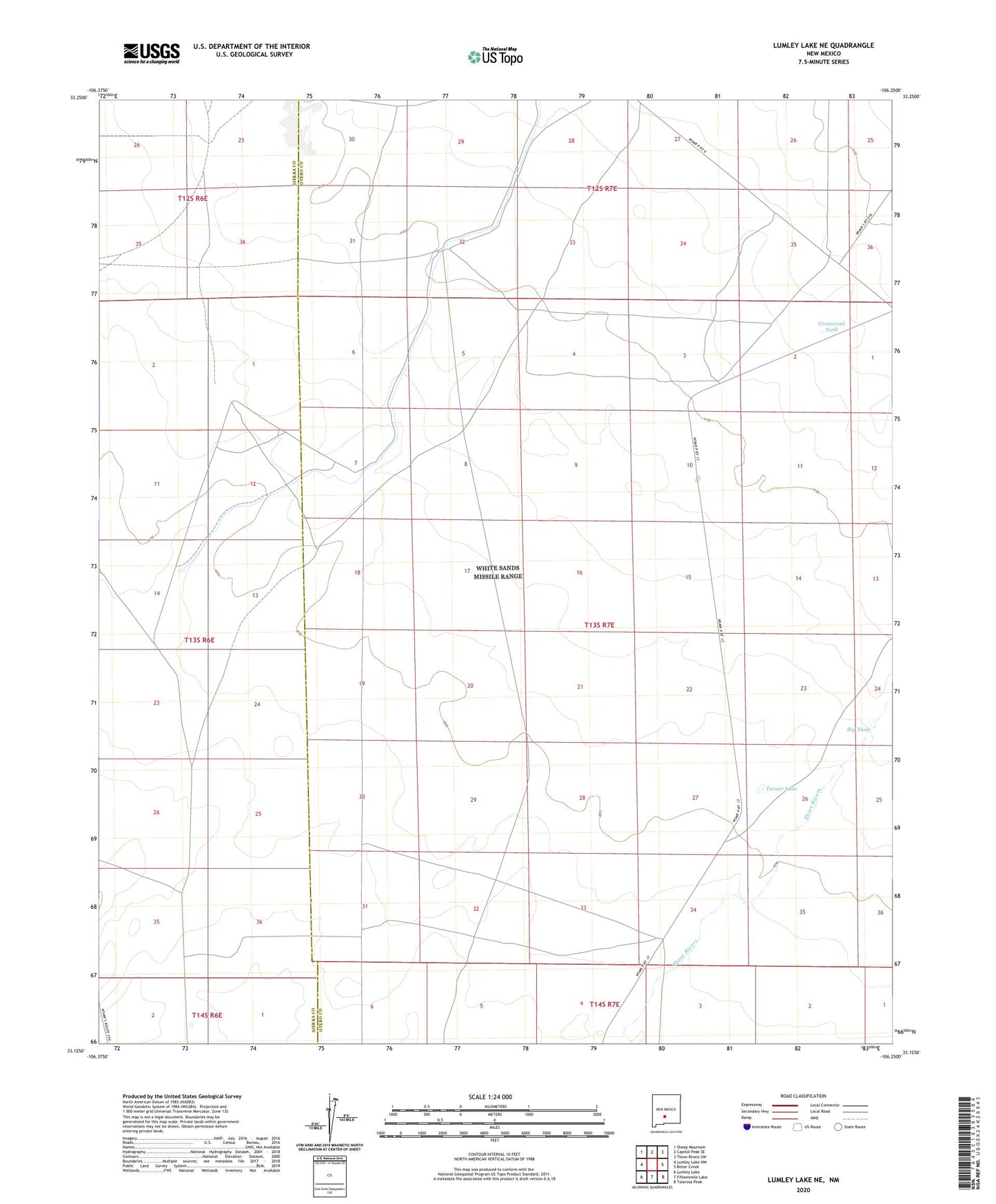 Lumley Lake NE New Mexico US Topo Map Image