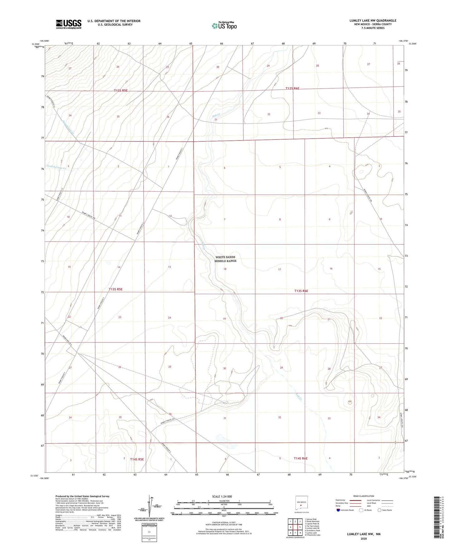 Lumley Lake NW New Mexico US Topo Map Image