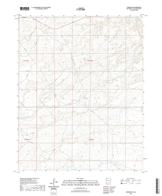 Lybrook NW New Mexico US Topo Map Image