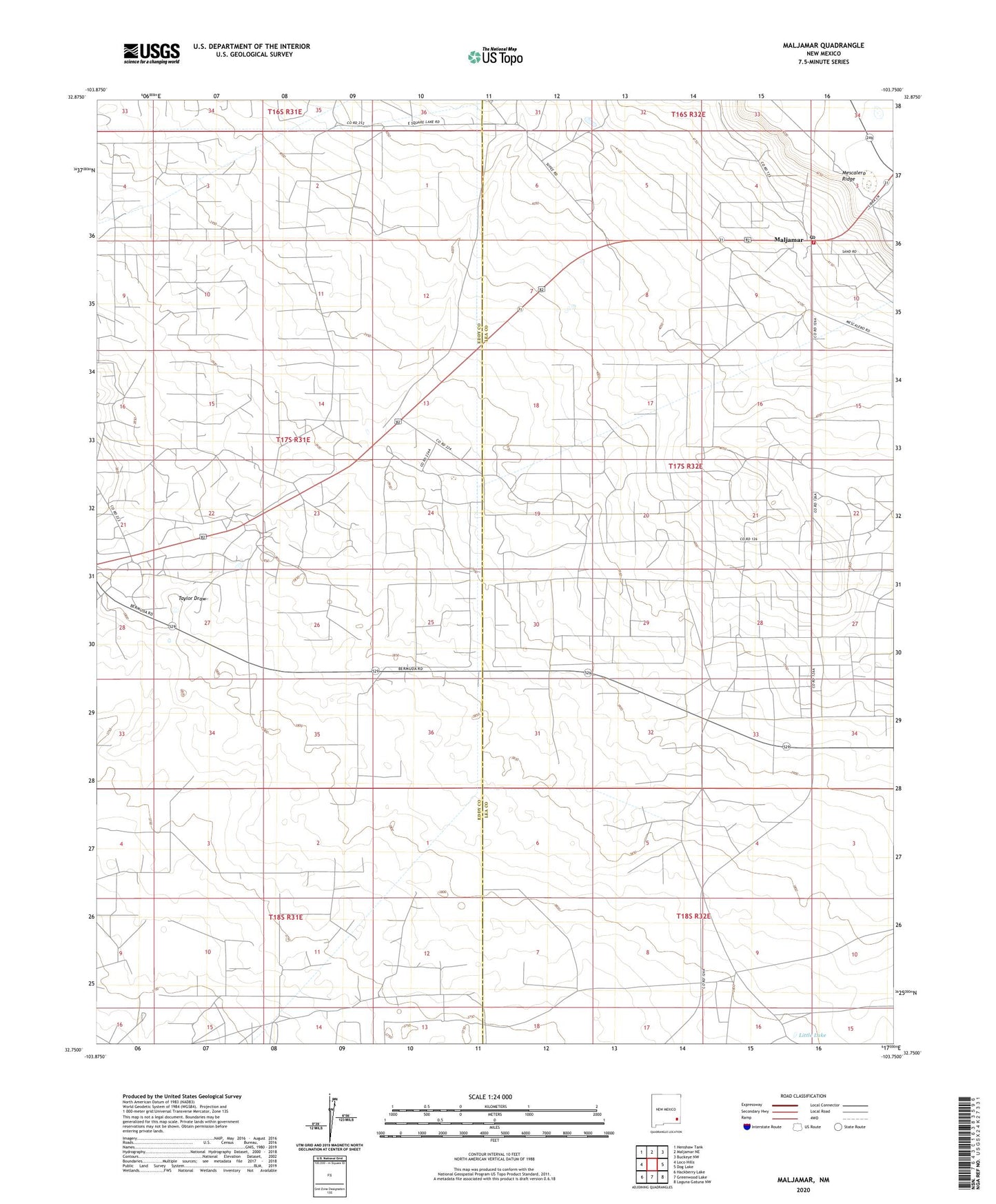 Maljamar New Mexico US Topo Map Image