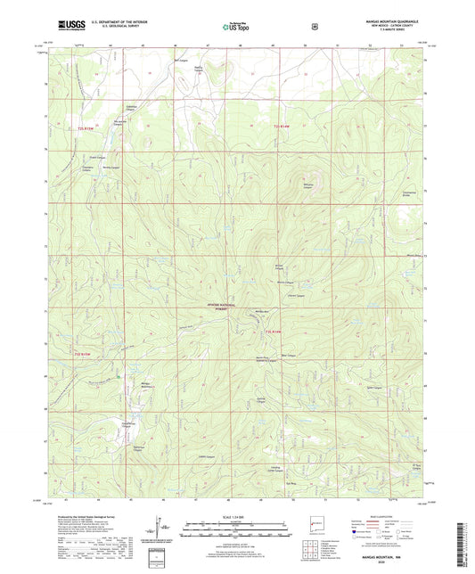 Mangas Mountain New Mexico US Topo Map Image