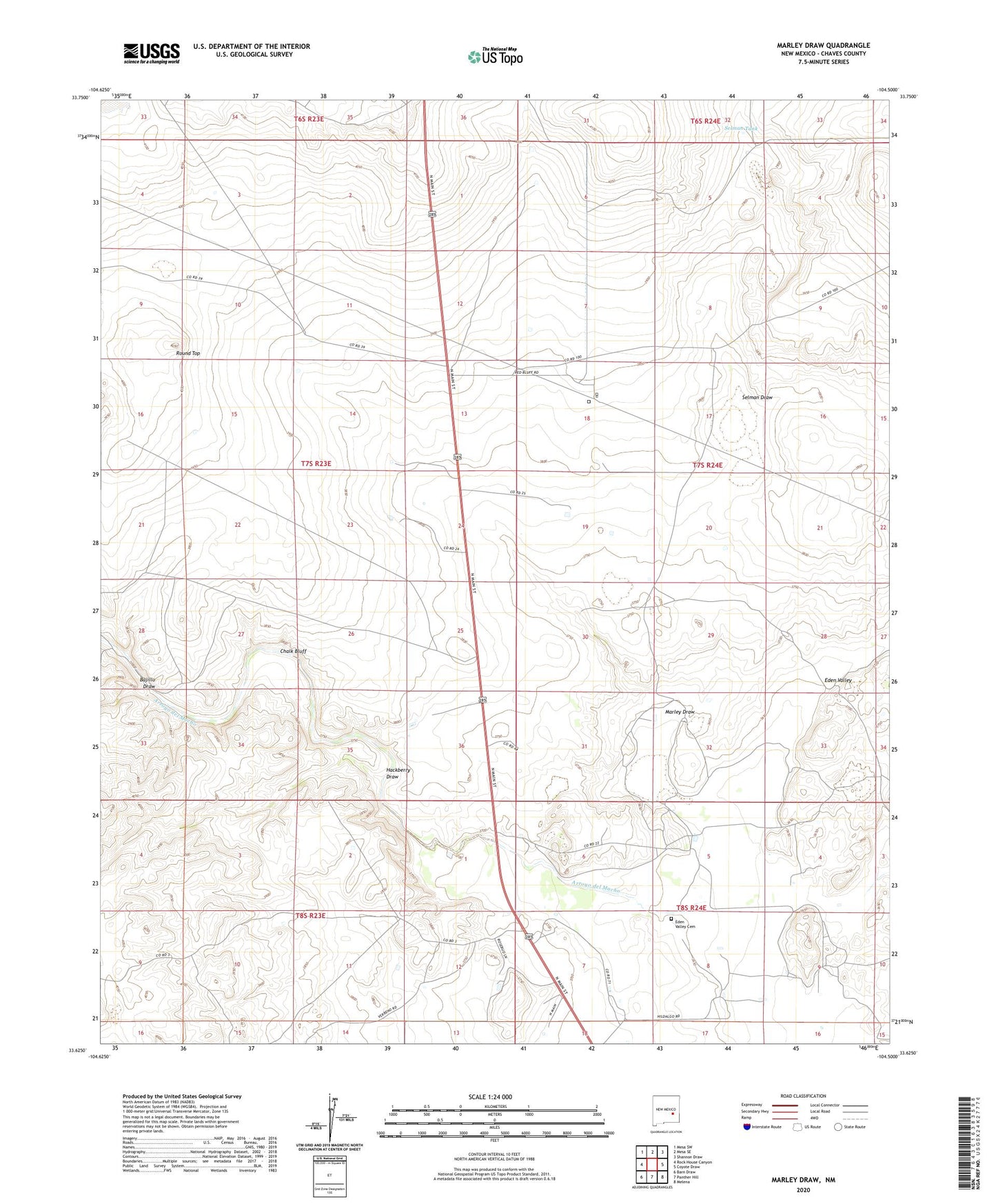 Marley Draw New Mexico US Topo Map Image