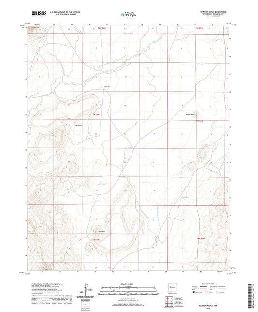 Marmon Ranch New Mexico US Topo Map Image