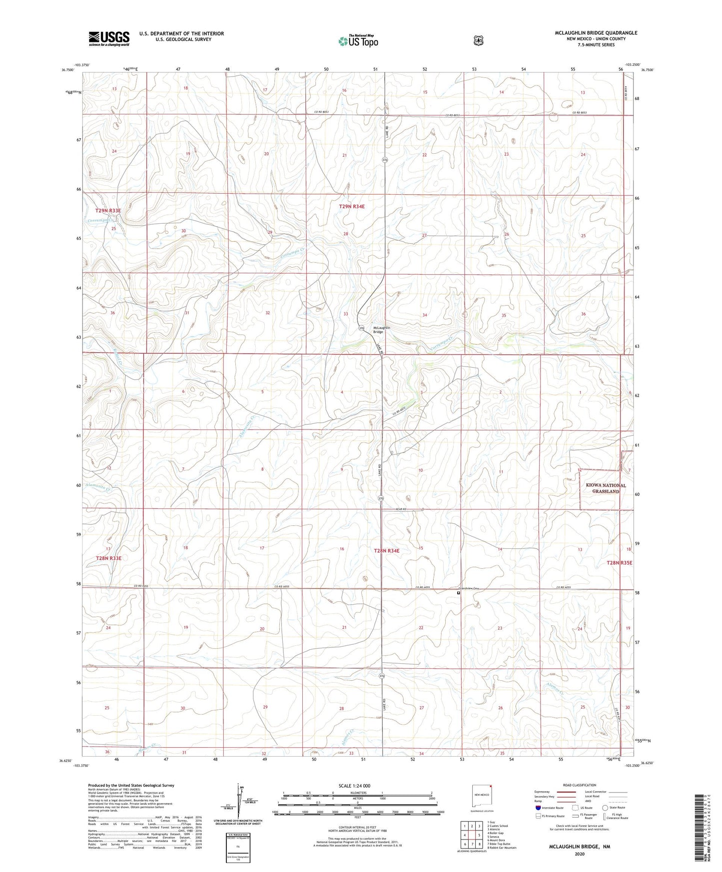 McLaughlin Bridge New Mexico US Topo Map Image