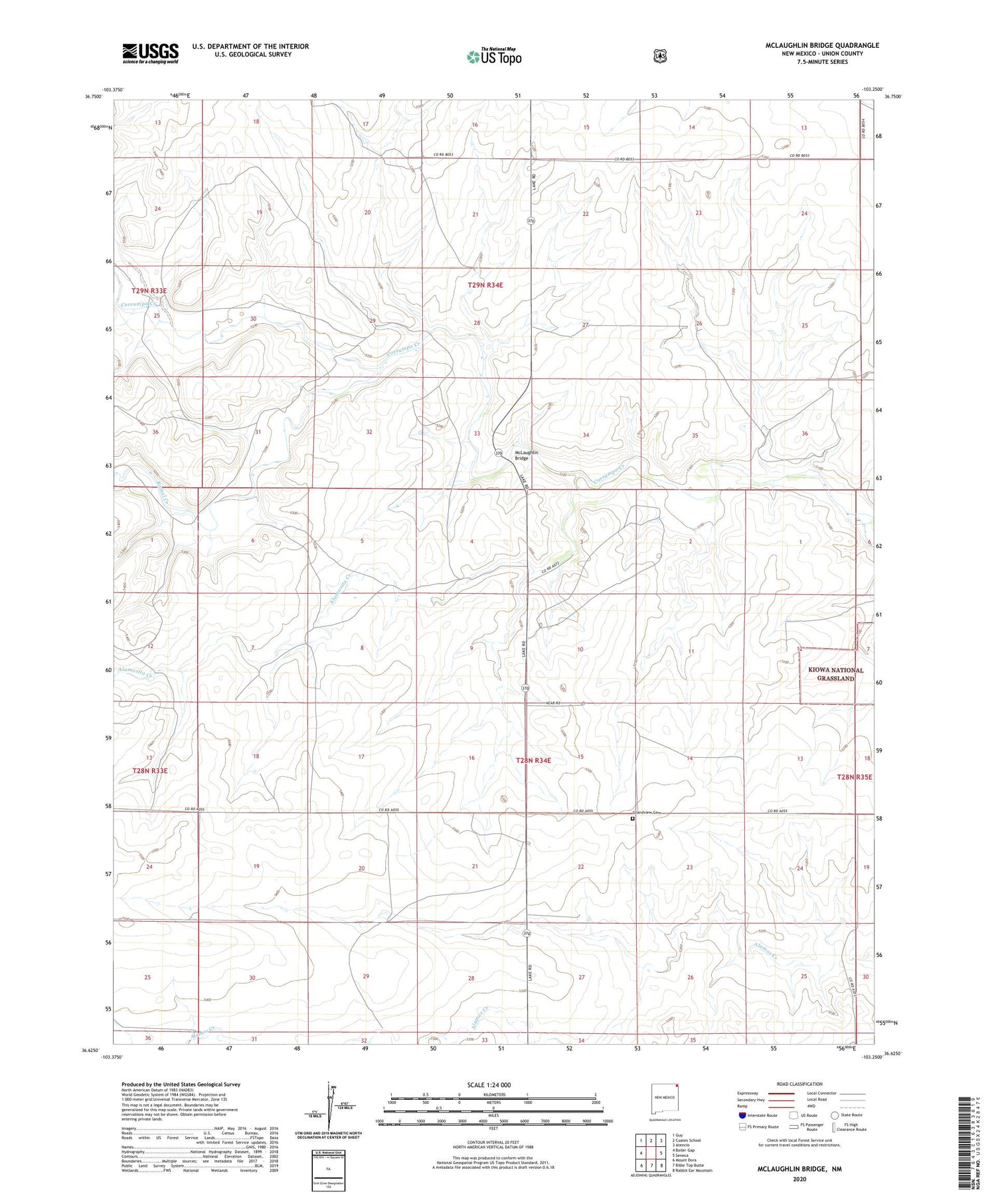 McLaughlin Bridge New Mexico US Topo Map Image