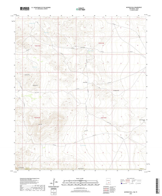 McVeigh Hills New Mexico US Topo Map Image