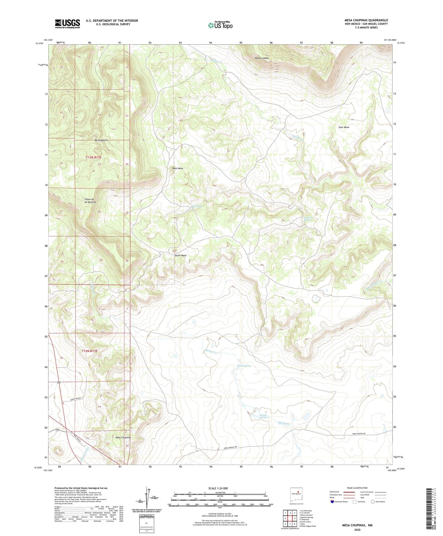 Mesa Chupinas New Mexico US Topo Map Image
