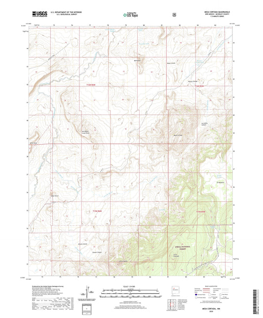 Mesa Cortada New Mexico US Topo Map Image