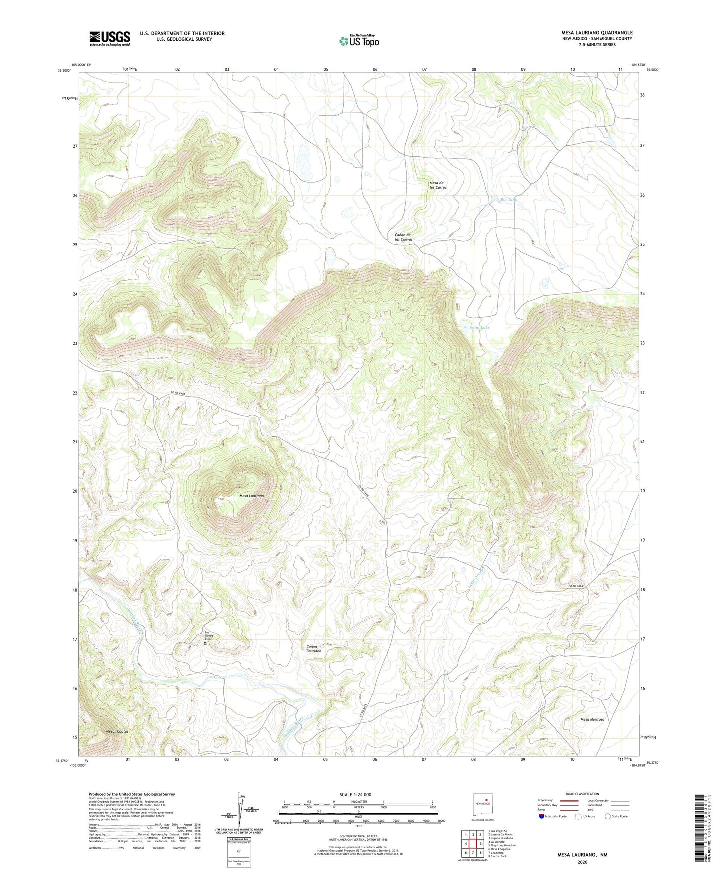 Mesa Lauriano New Mexico US Topo Map Image