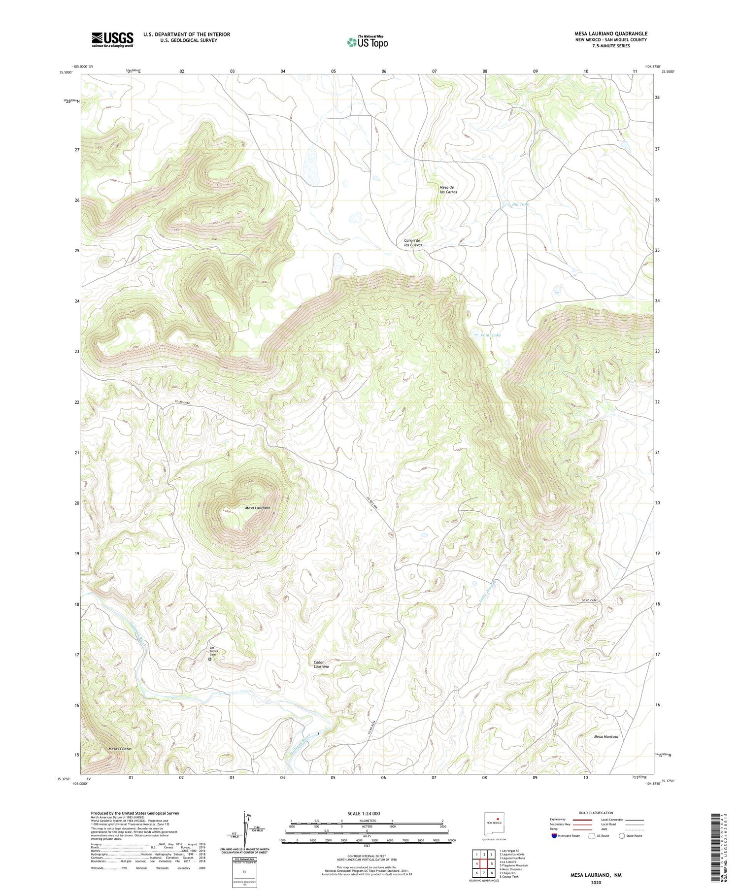 Mesa Lauriano New Mexico US Topo Map Image
