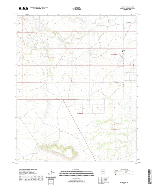 Mesa Pino New Mexico US Topo Map Image