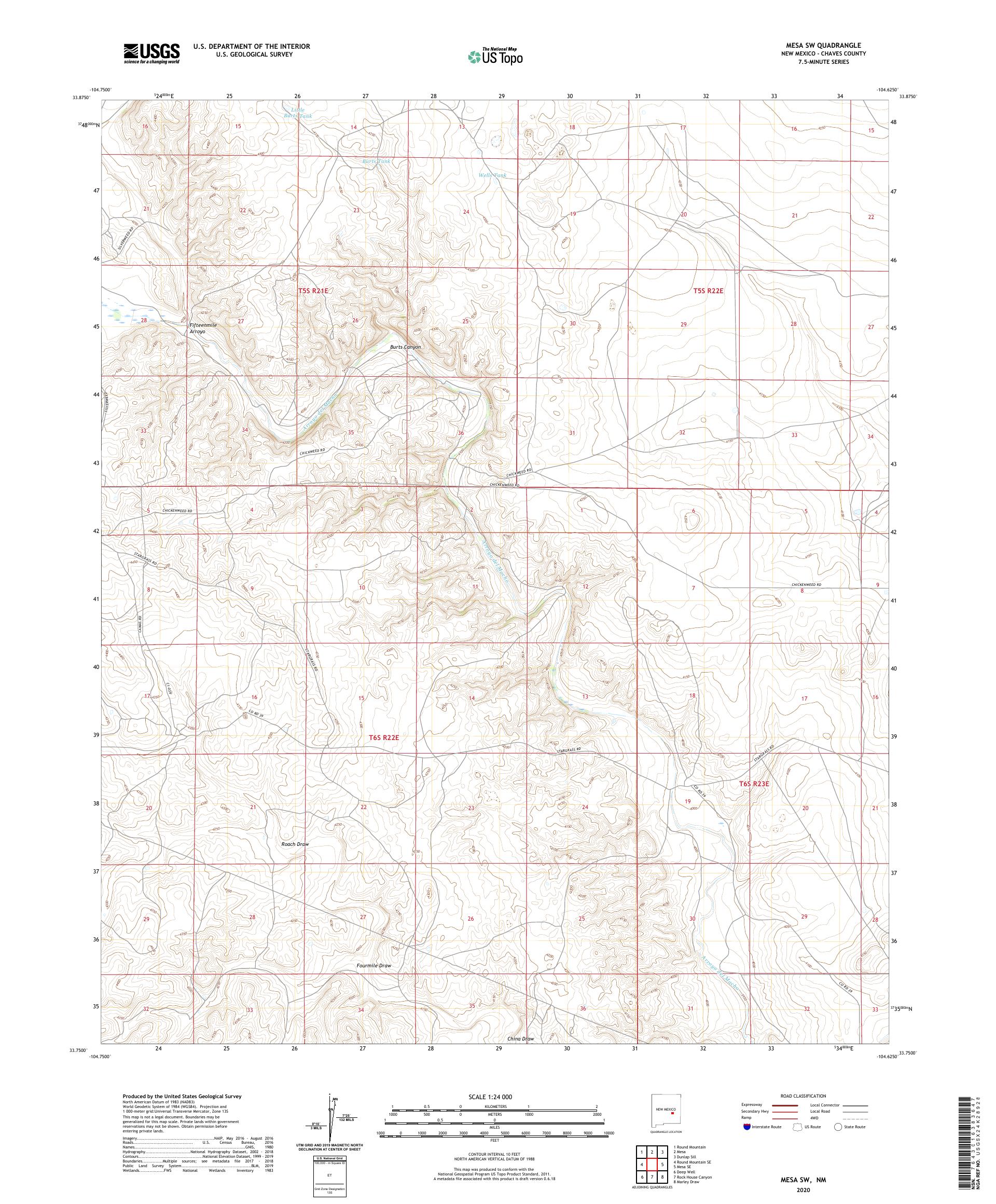 Mesa SW New Mexico US Topo Map – MyTopo Map Store