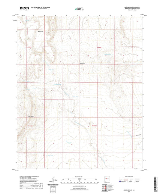 Mesas Mojinas New Mexico US Topo Map Image