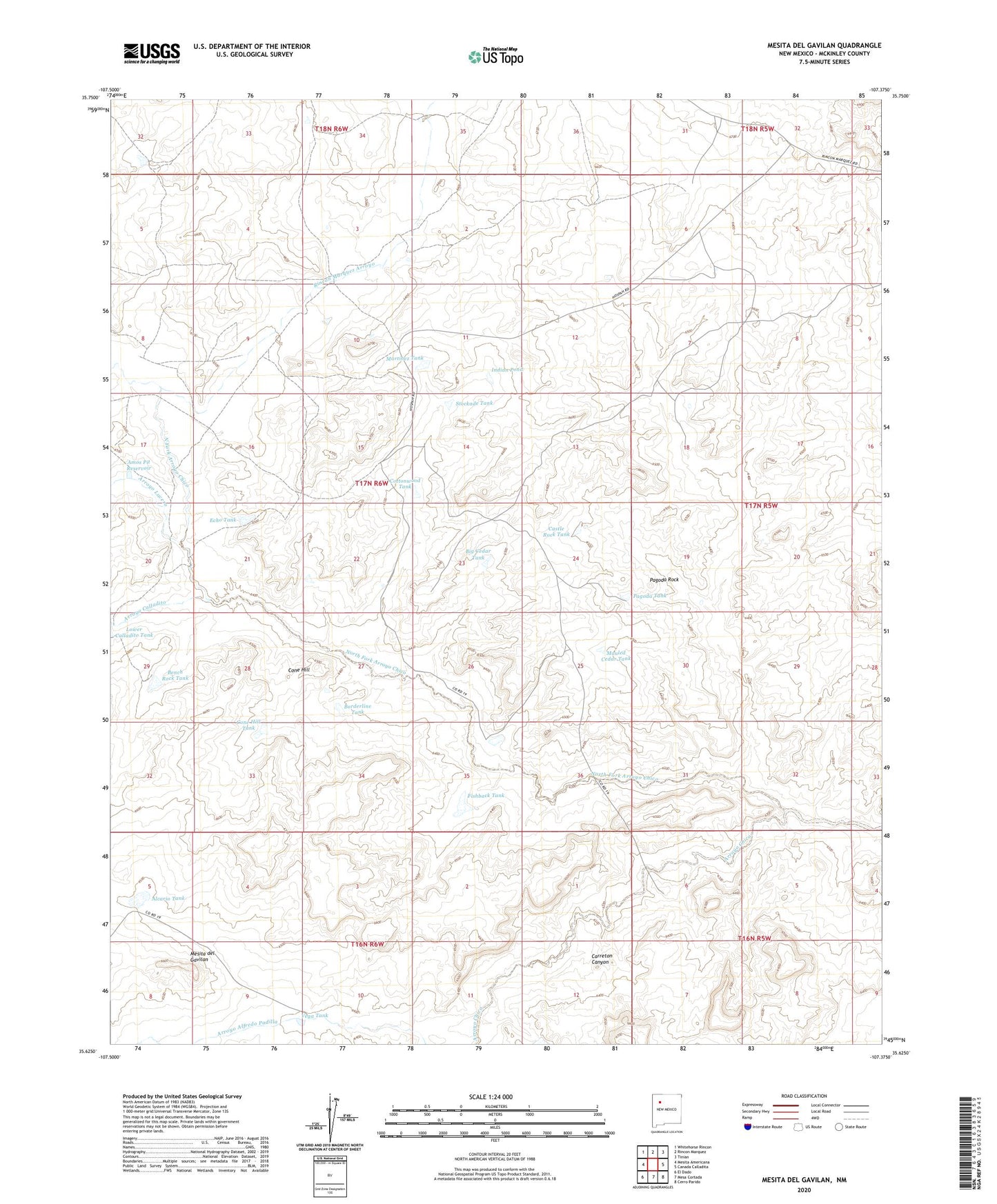Mesita Del Gavilan New Mexico US Topo Map Image
