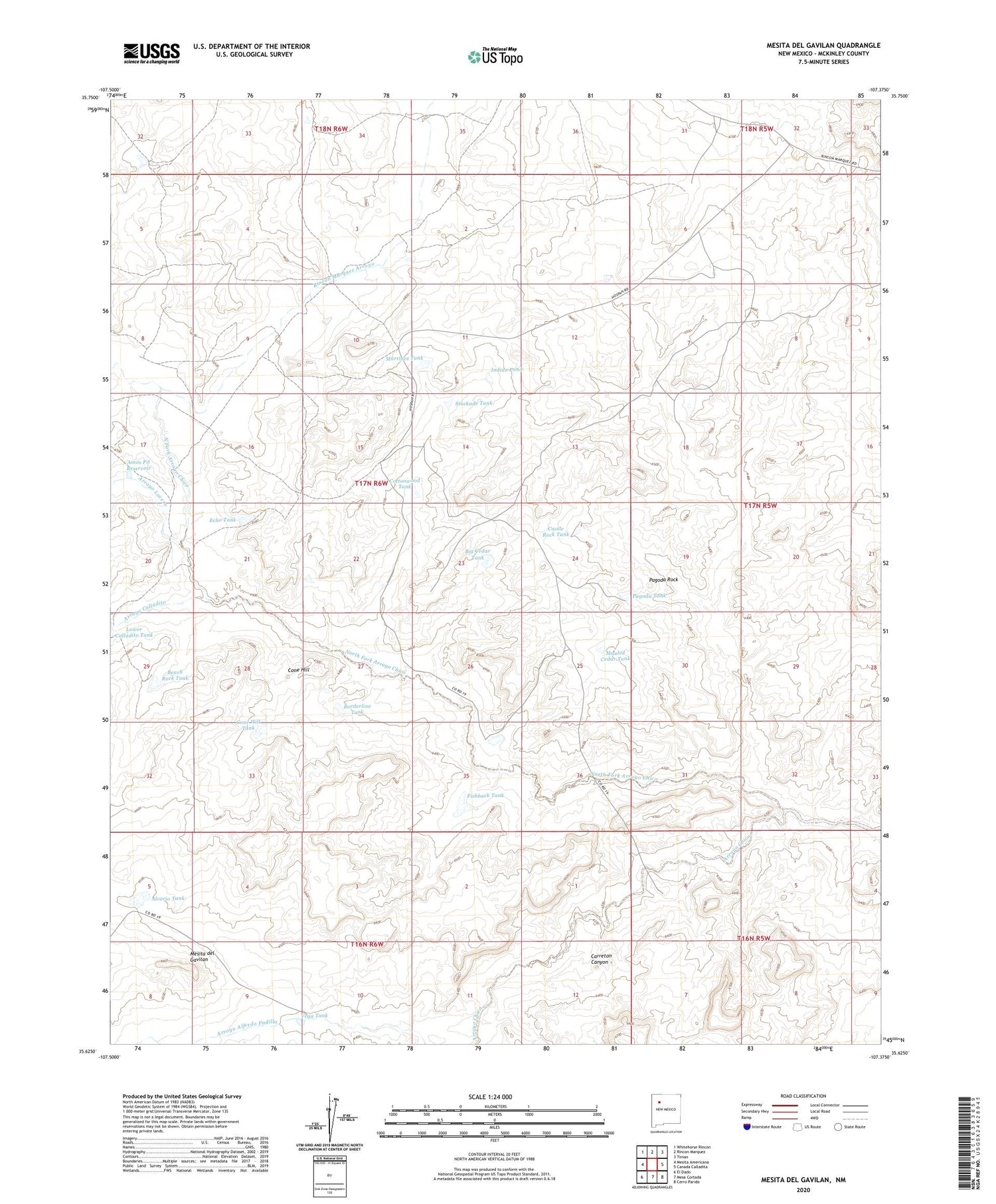 Mesita Del Gavilan New Mexico US Topo Map Image