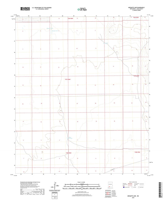 Mesquite Lake New Mexico US Topo Map Image