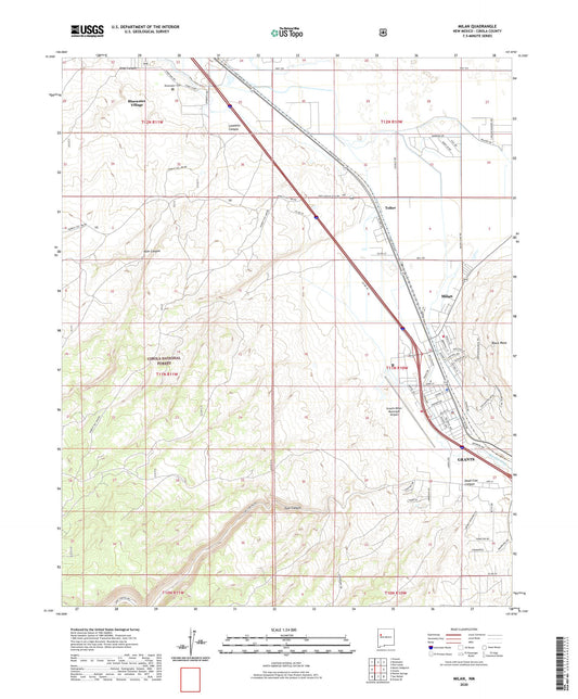 Milan New Mexico US Topo Map Image