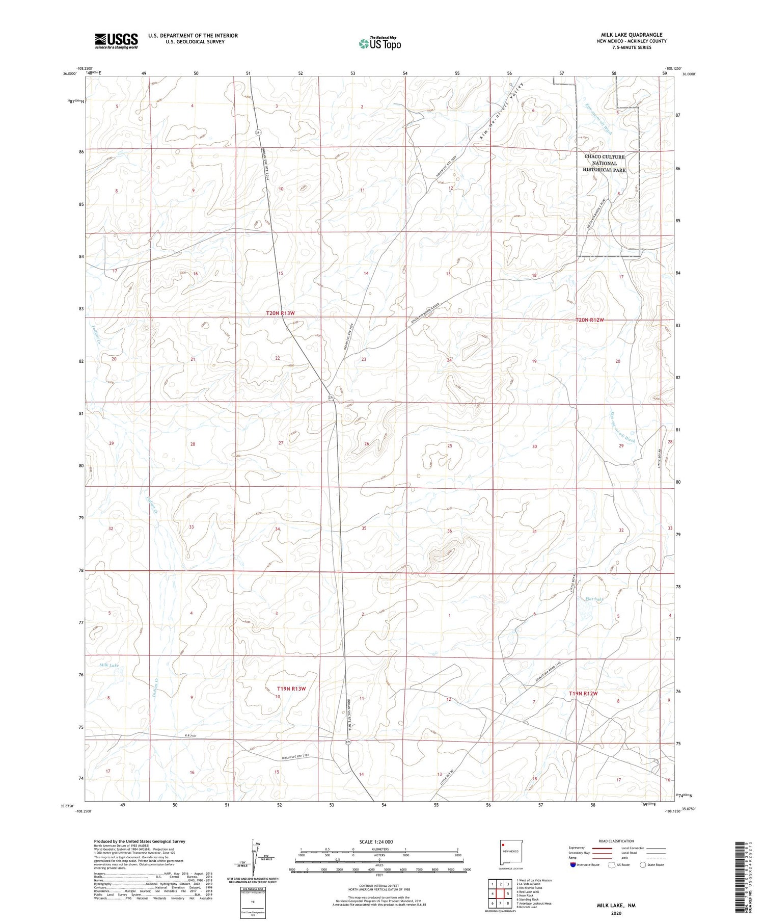 Milk Lake New Mexico US Topo Map Image