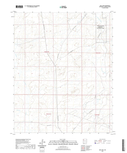 Milk Lake New Mexico US Topo Map Image