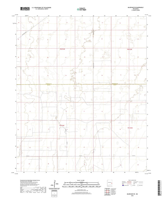 Milnesand SW New Mexico US Topo Map Image