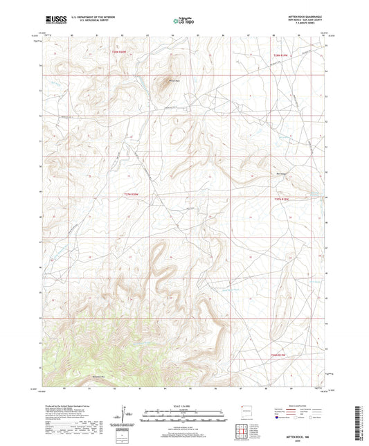 Mitten Rock New Mexico US Topo Map Image