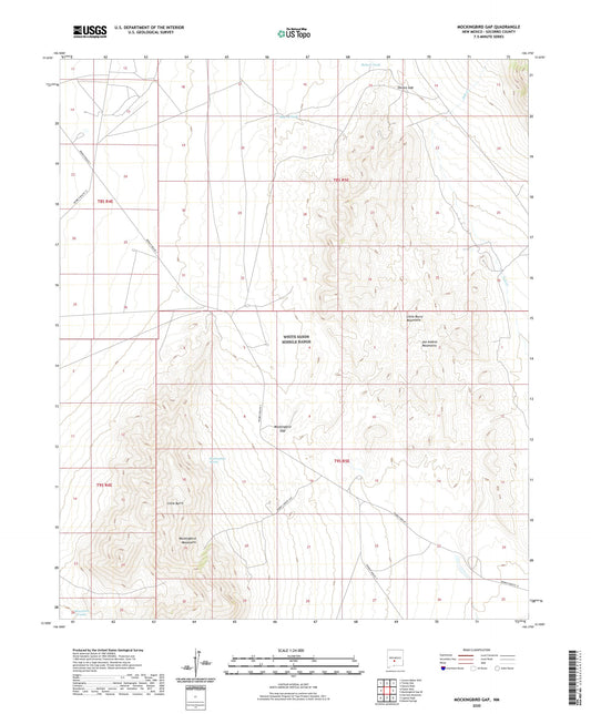 Mockingbird Gap New Mexico US Topo Map Image