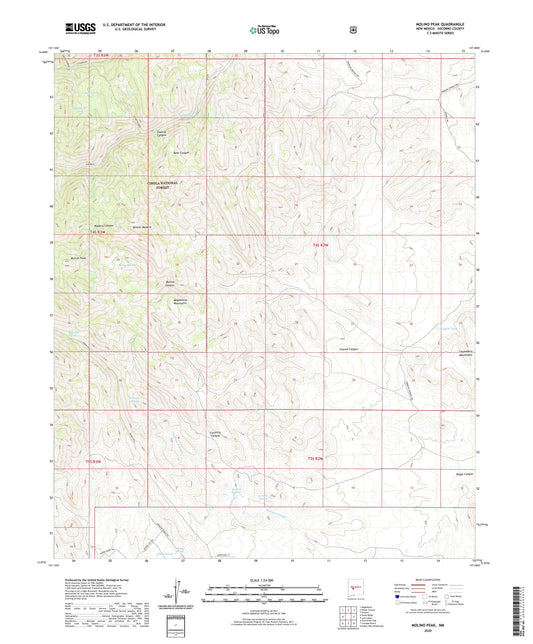 Molino Peak New Mexico US Topo Map Image