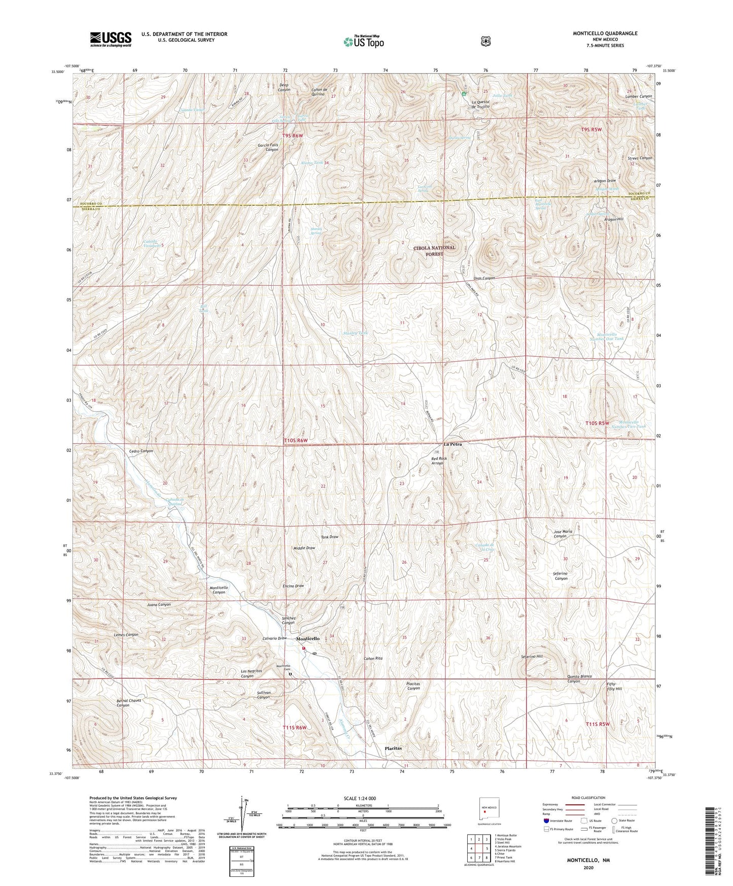 Monticello New Mexico US Topo Map Image