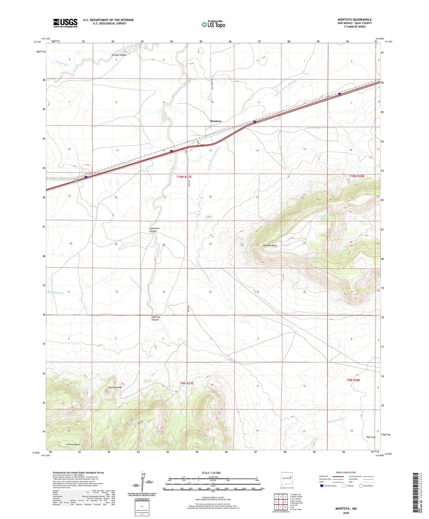 Montoya New Mexico US Topo Map Image