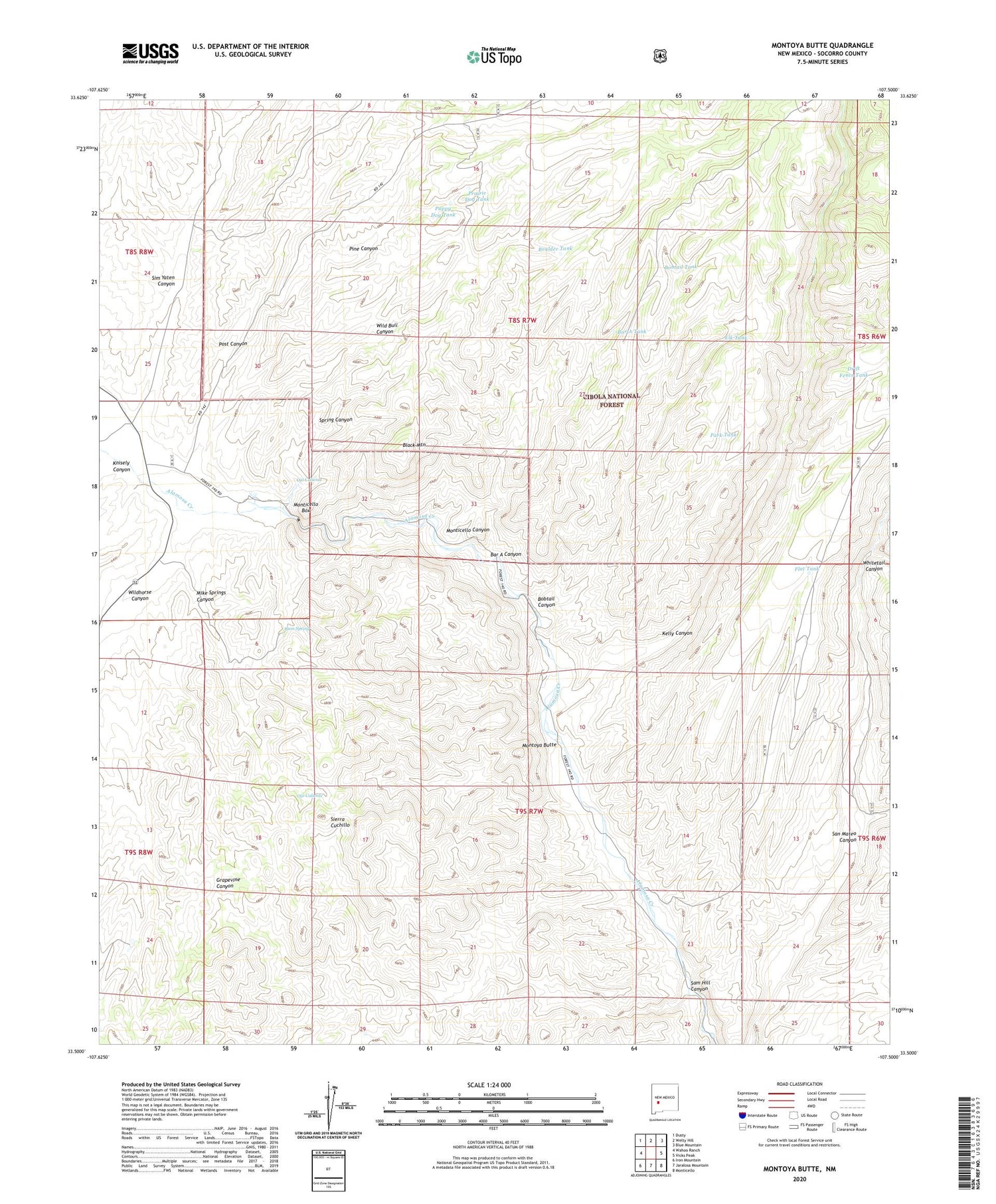Montoya Butte New Mexico US Topo Map Image