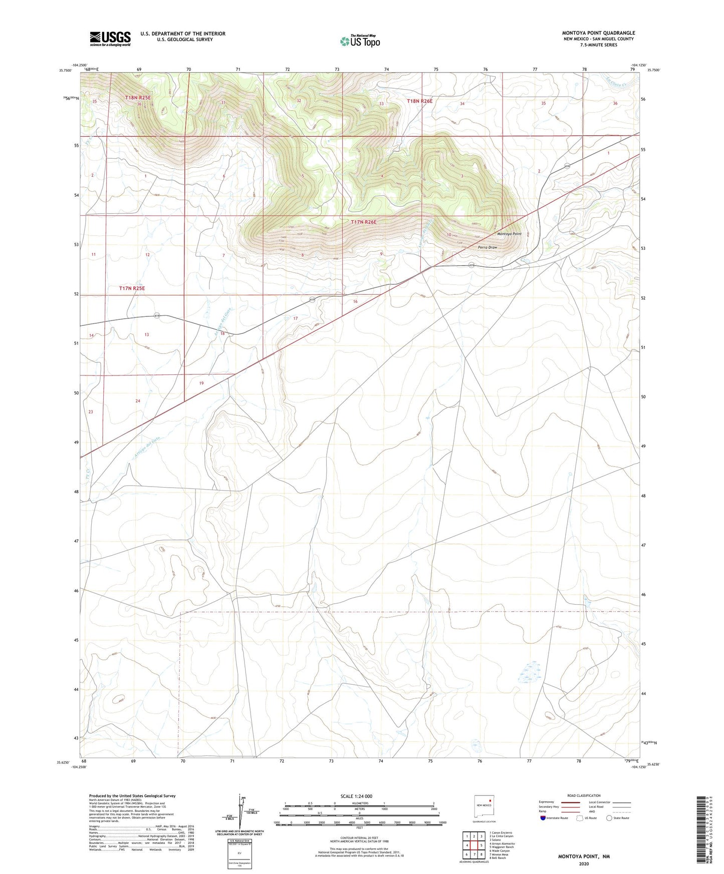 Montoya Point New Mexico US Topo Map Image