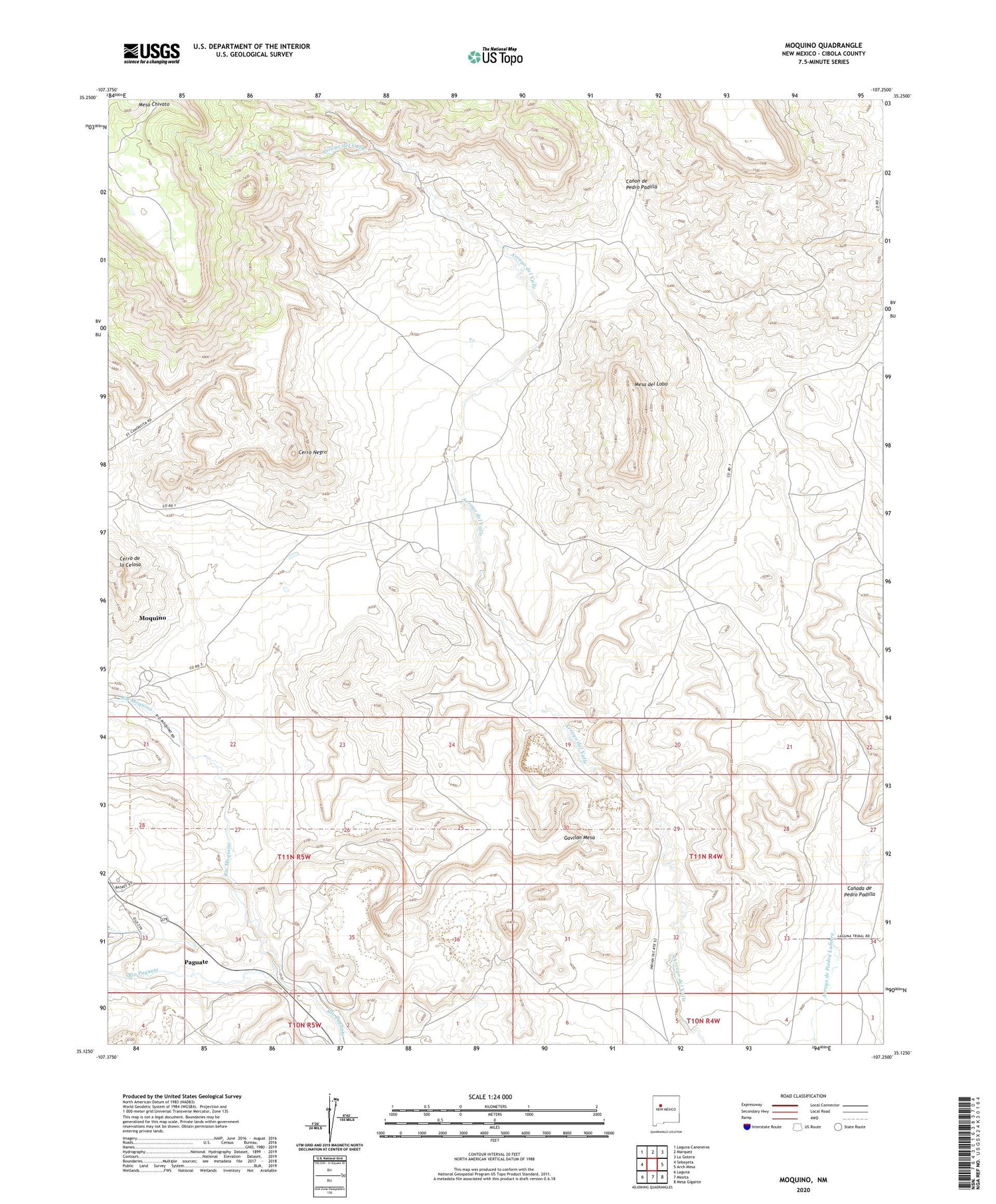 Moquino New Mexico US Topo Map Image