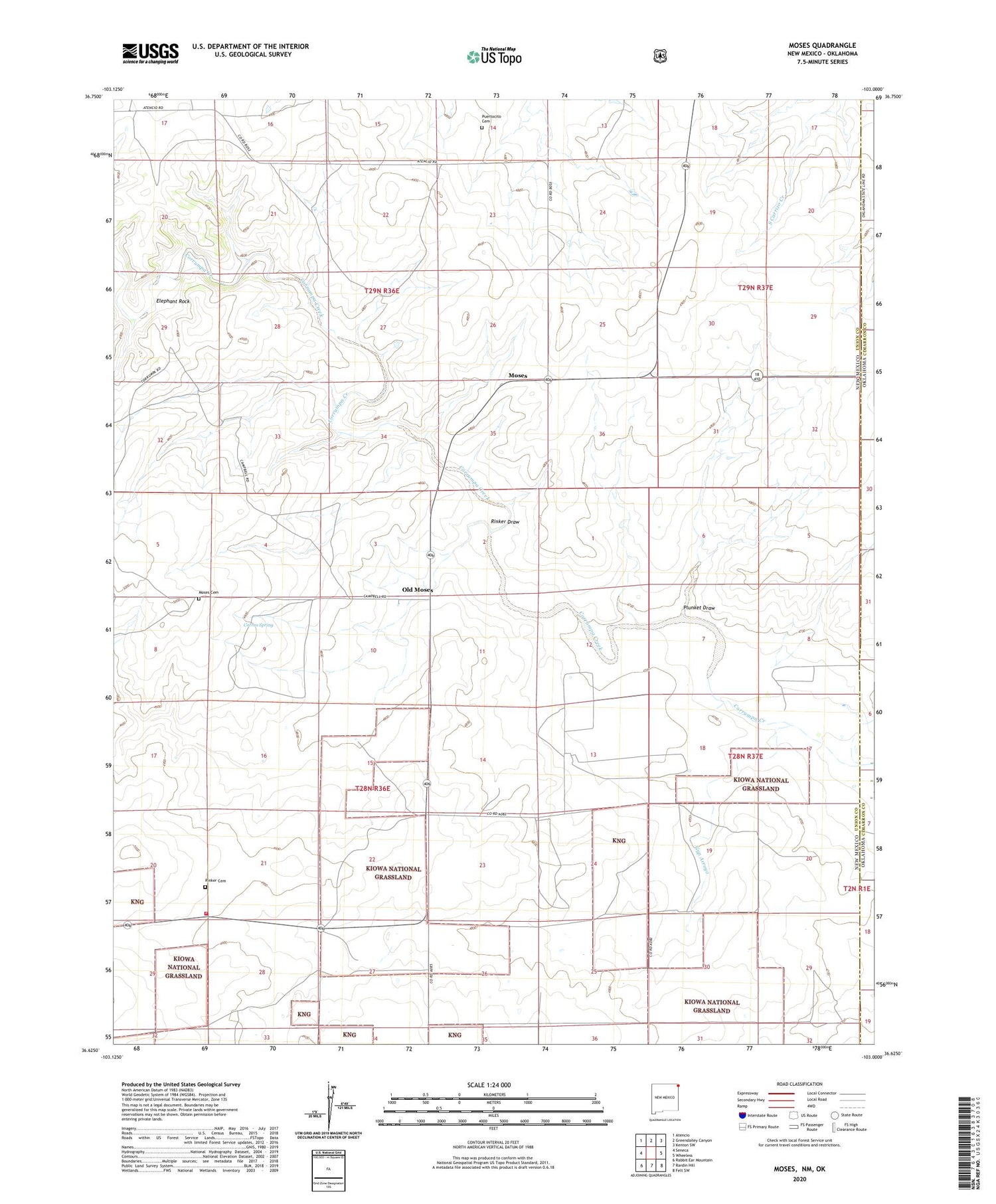 Moses New Mexico US Topo Map Image