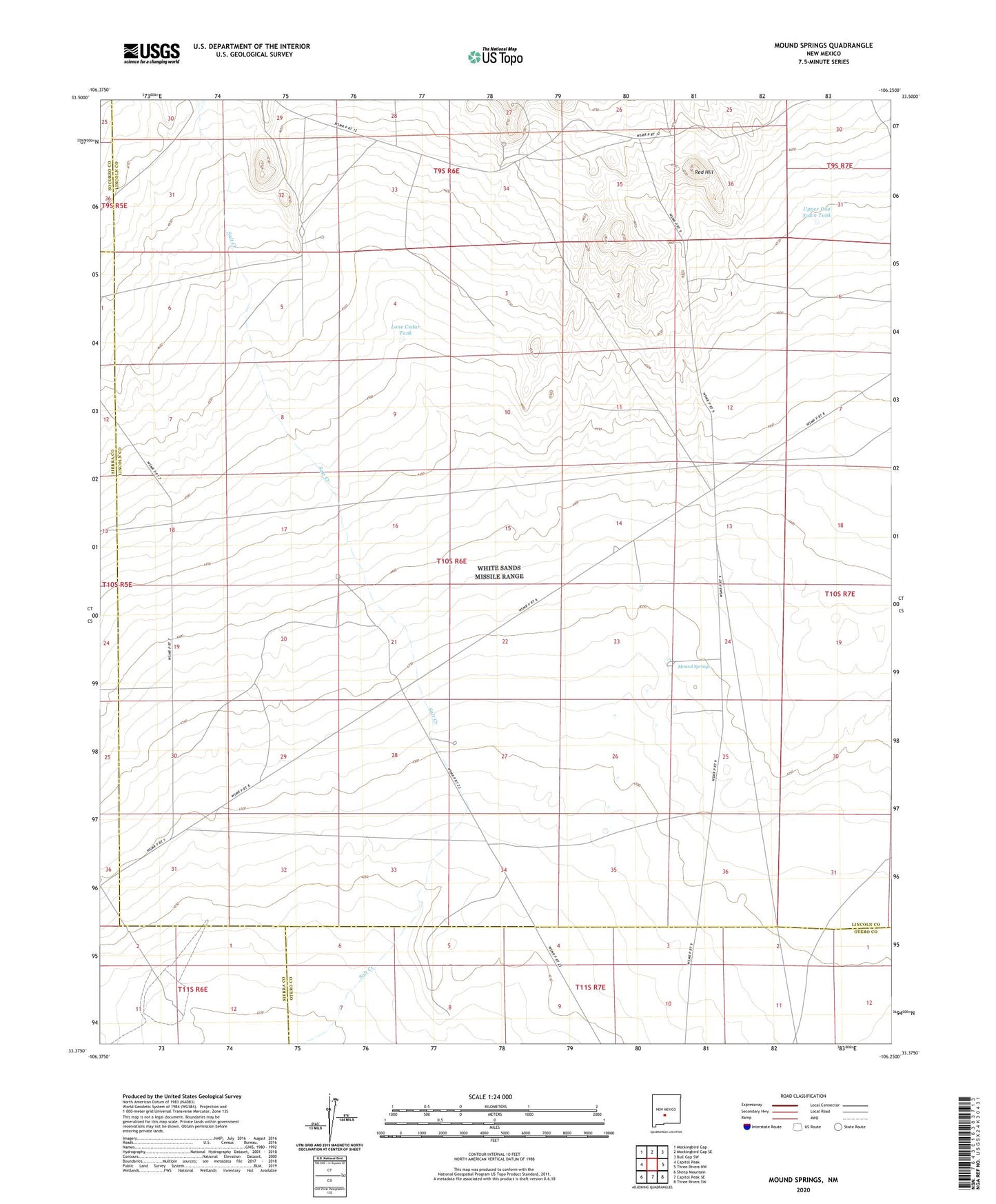 Mound Springs New Mexico US Topo Map Image