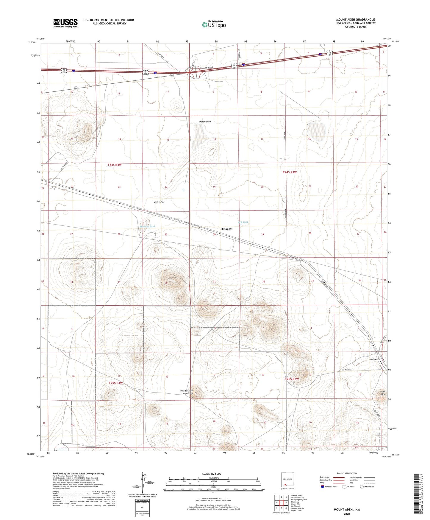 Mount Aden New Mexico US Topo Map Image