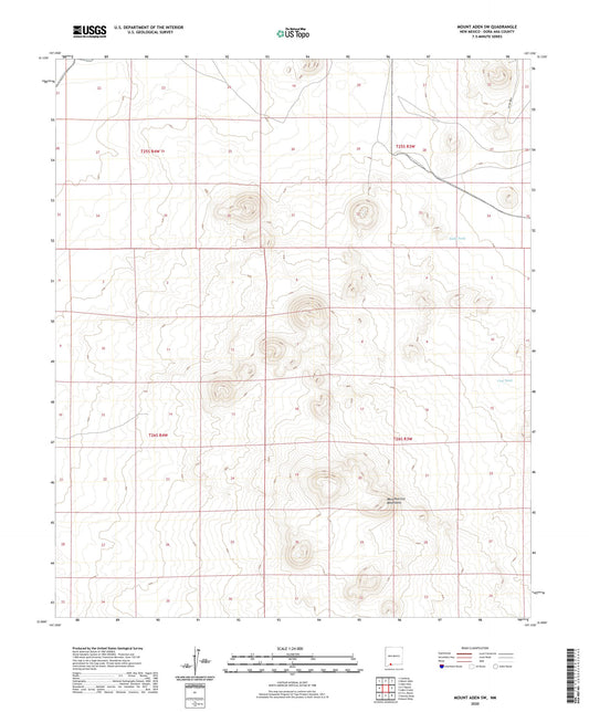 Mount Aden SW New Mexico US Topo Map Image