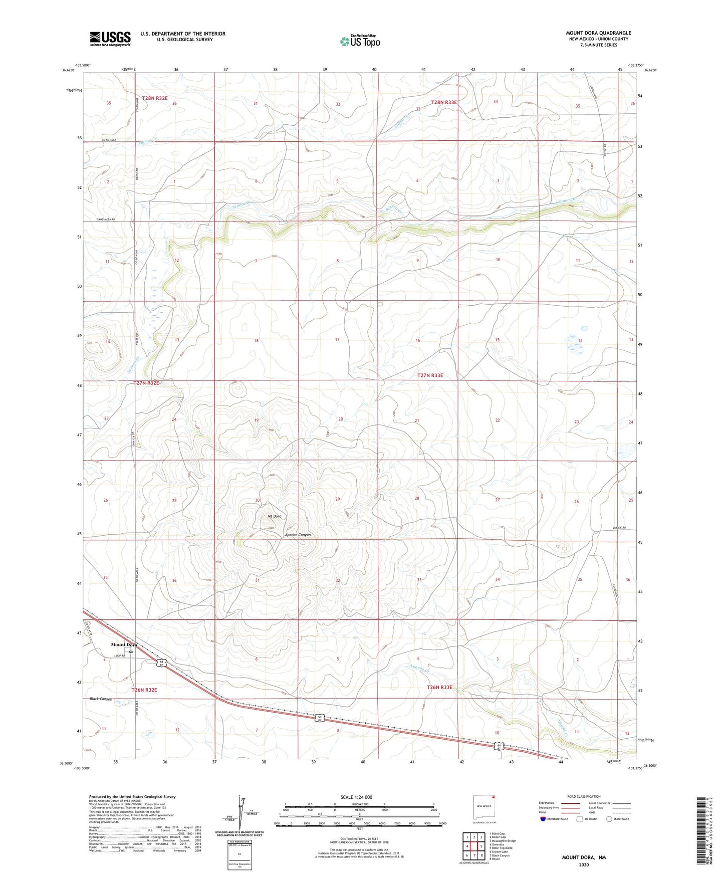 Mount Dora New Mexico US Topo Map Image