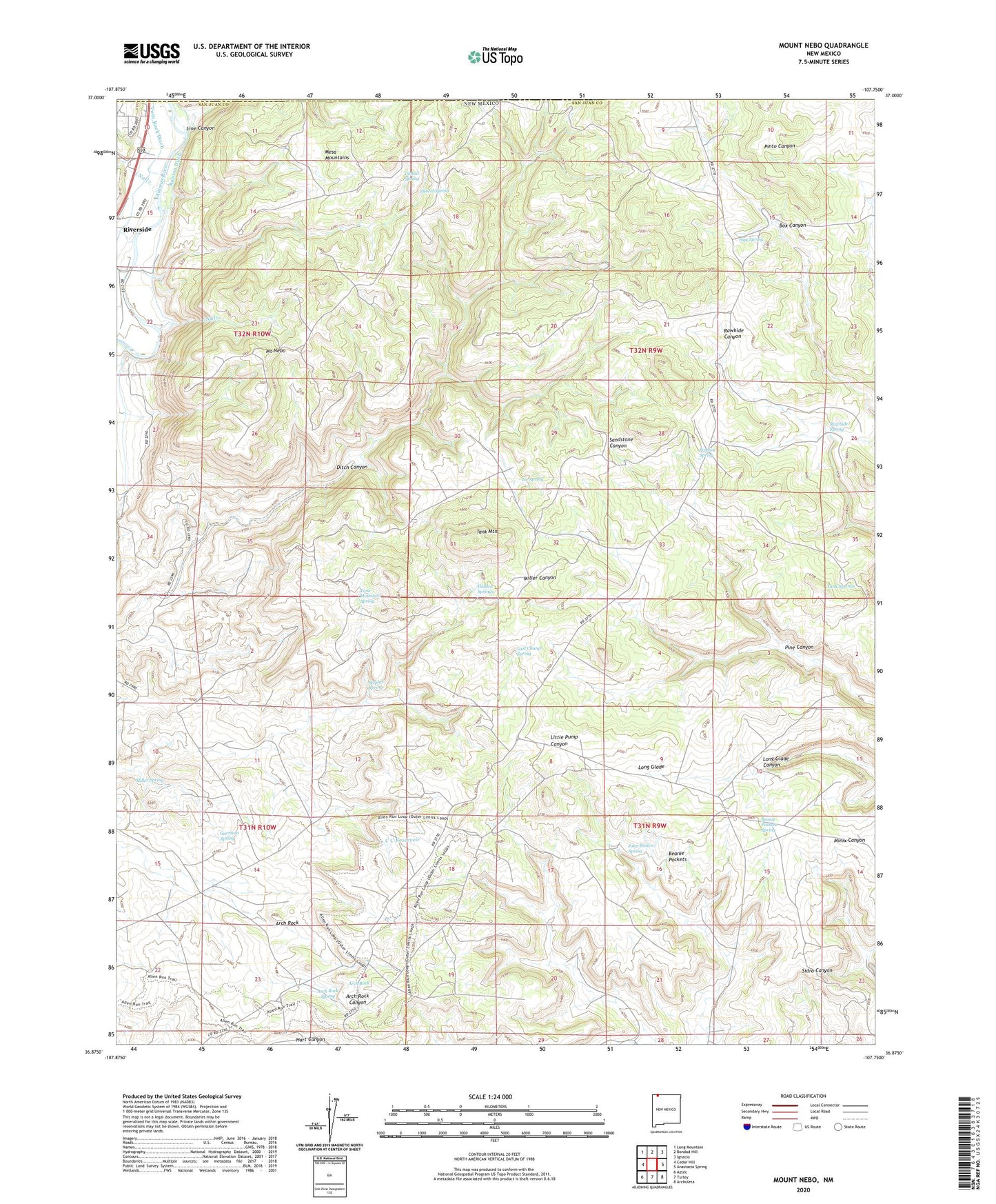 Mount Nebo New Mexico US Topo Map Image