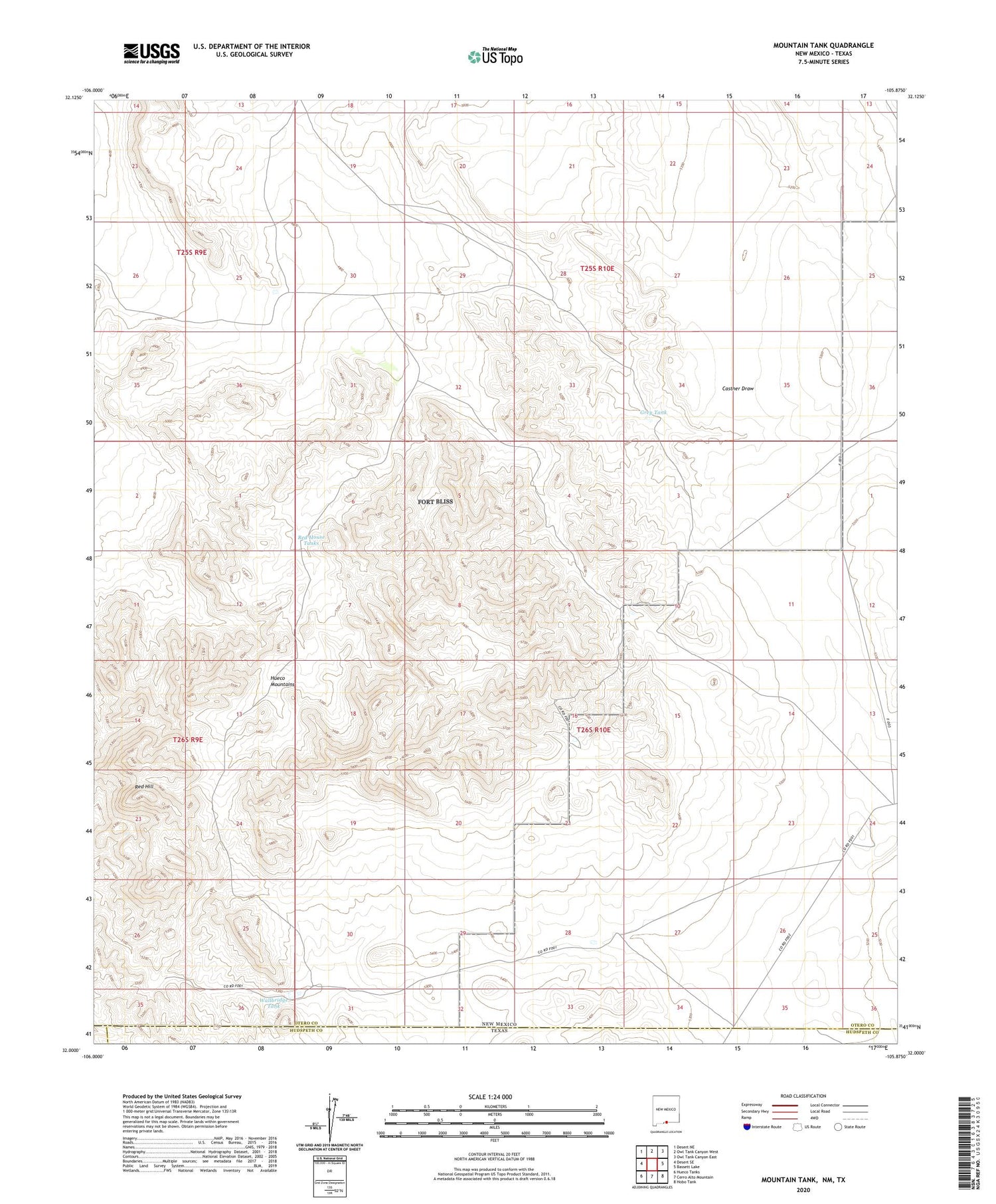 Mountain Tank New Mexico US Topo Map Image