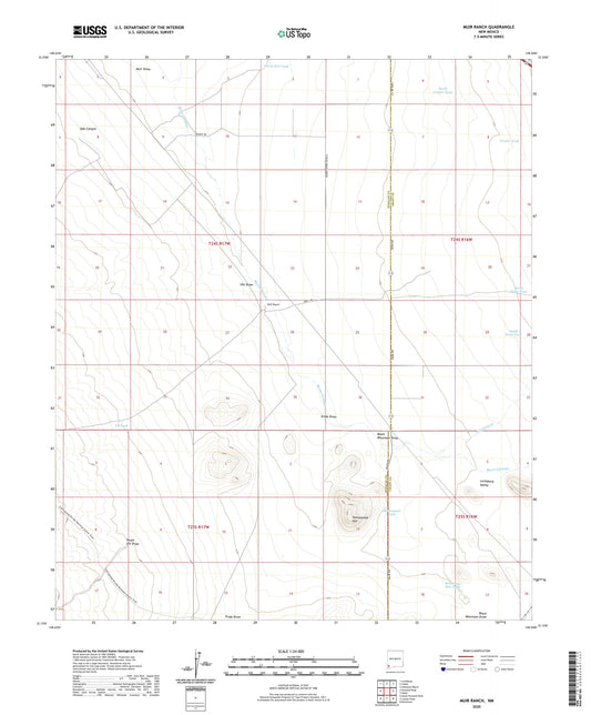 Muir Ranch New Mexico US Topo Map Image
