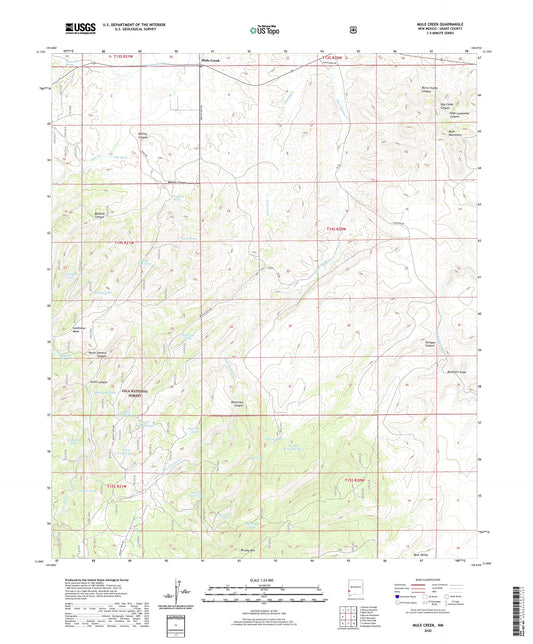 Mule Creek New Mexico US Topo Map Image