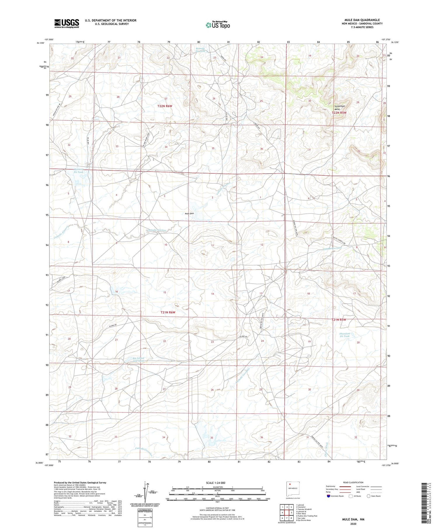 Mule Dam New Mexico US Topo Map Image