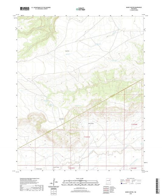 Muniz Canyon New Mexico US Topo Map Image